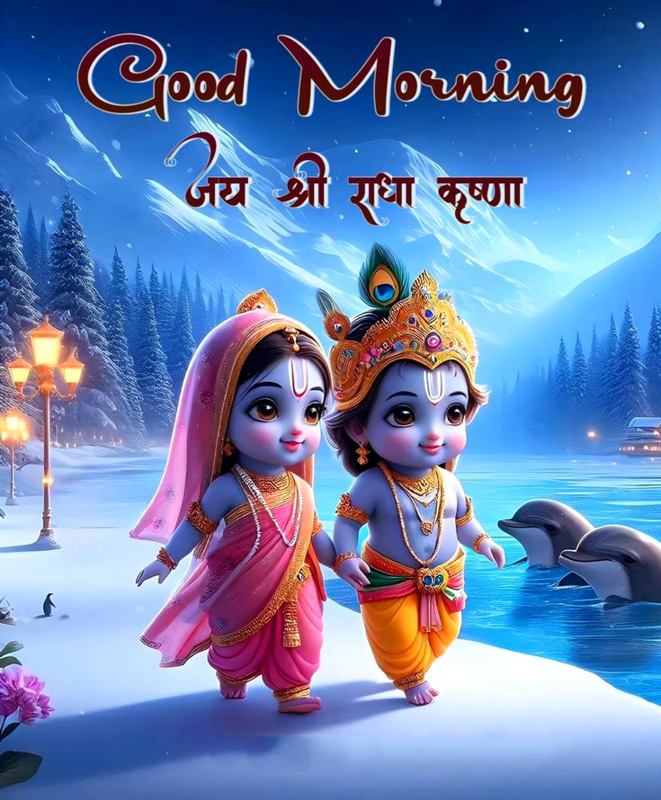 Good Morning Jai shri Krishna Animated picture