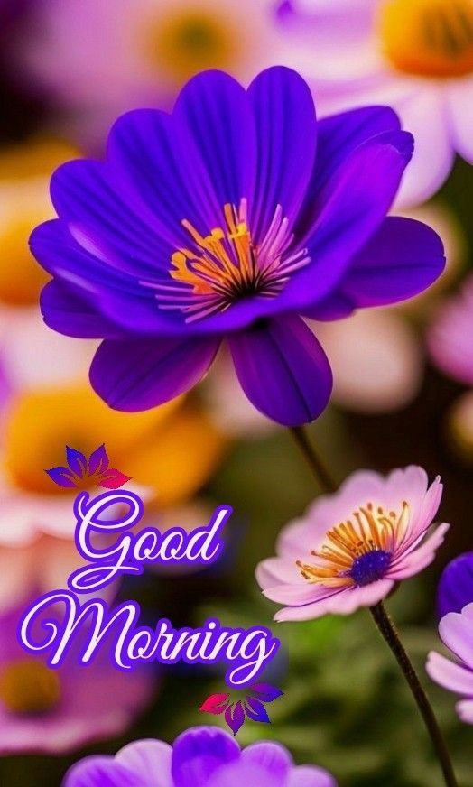 Good Morning Violet Flowers Wallpaper