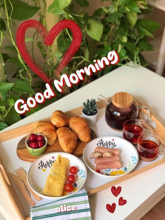 Happy Good Morning With delicious breakfast