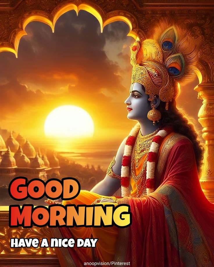 Beautiful Krishna good morning wishes