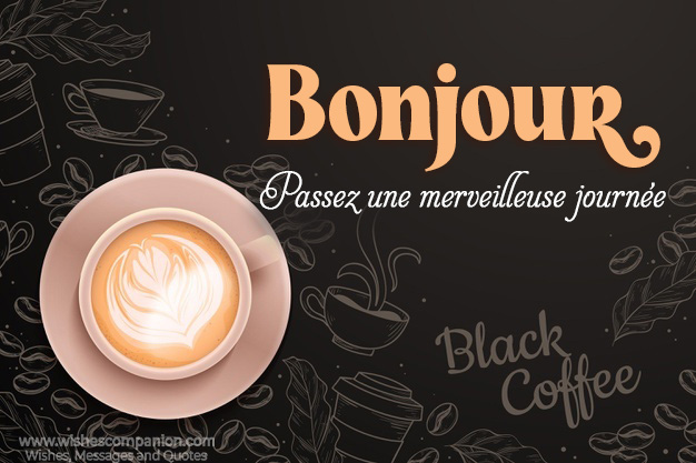 Bonjour images with coffee