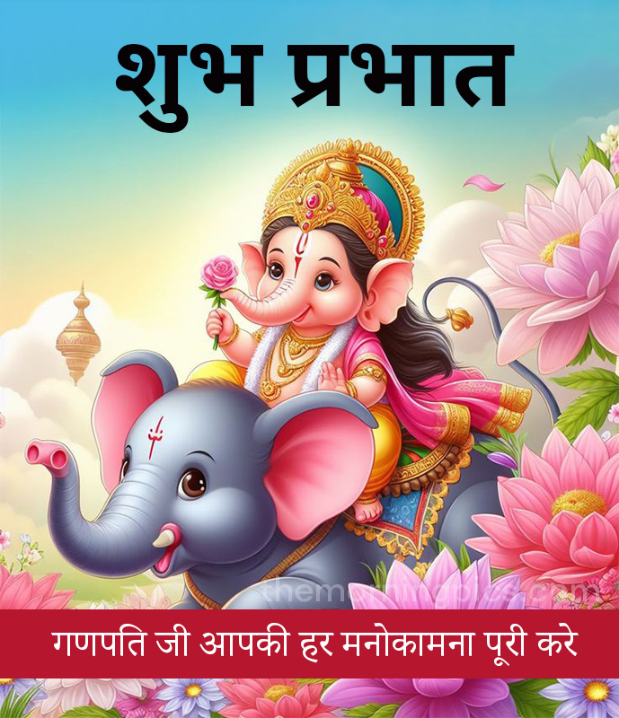 Good Morning Lord Ganesha image in hindi