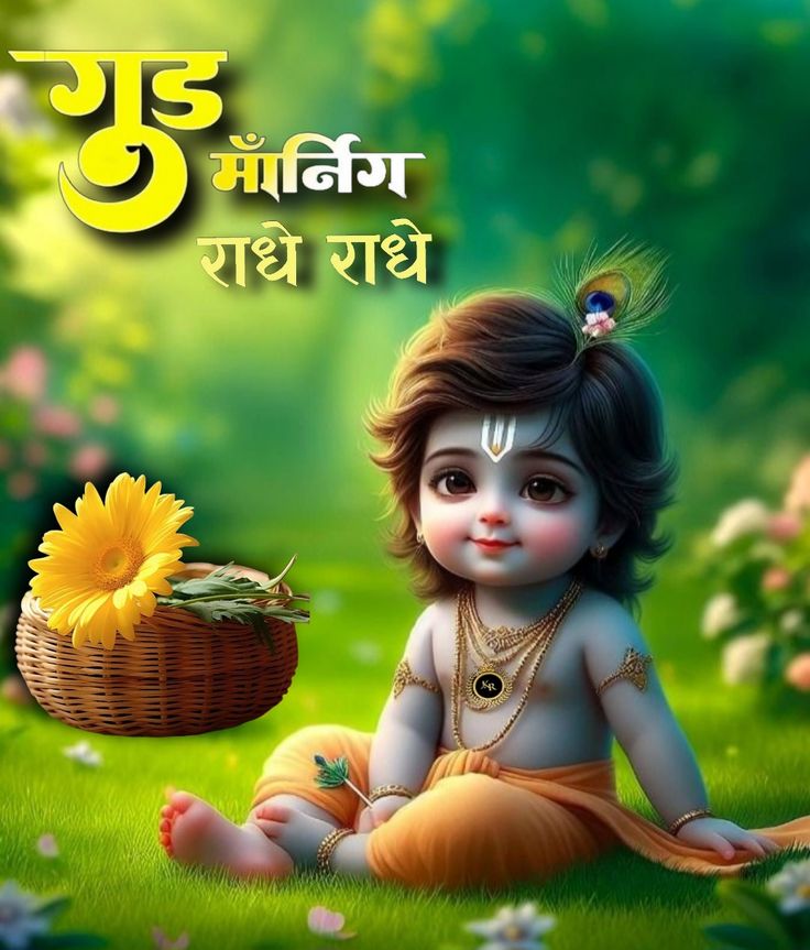 Krishna good morning picture in hindi