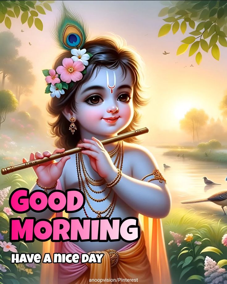 Krishna with morning sunlight