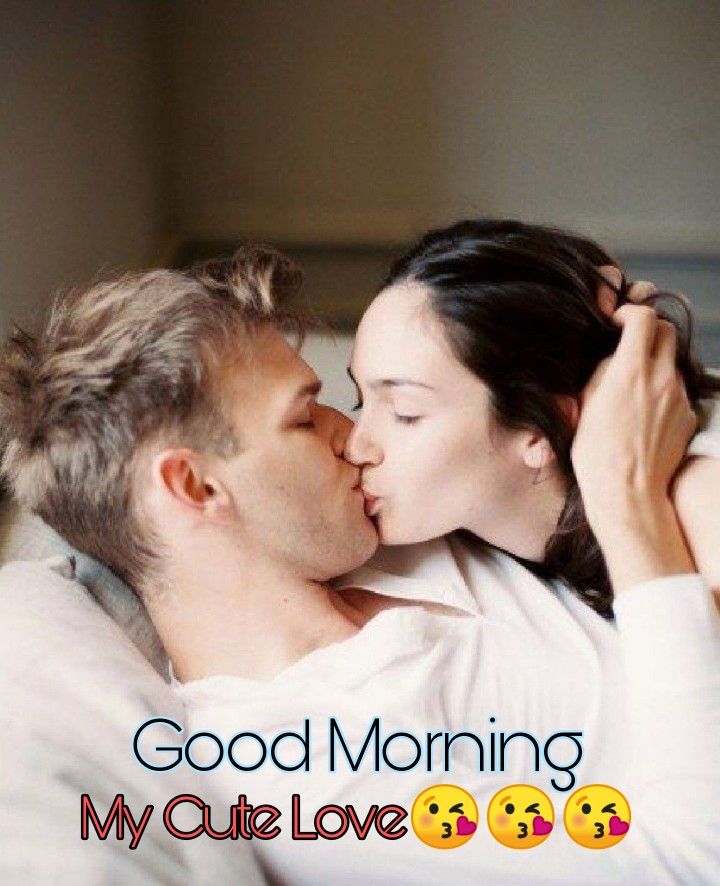 Couple kiss Photo with good morning Text