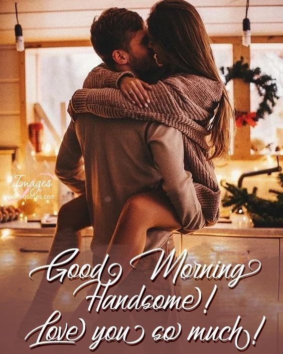 Couple kiss image with morning Greetings