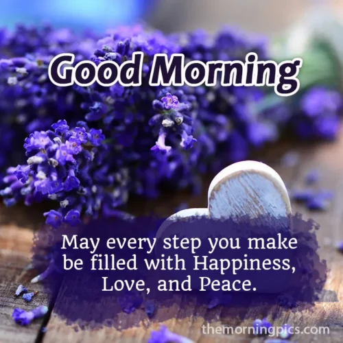 Good morning images with lavender background