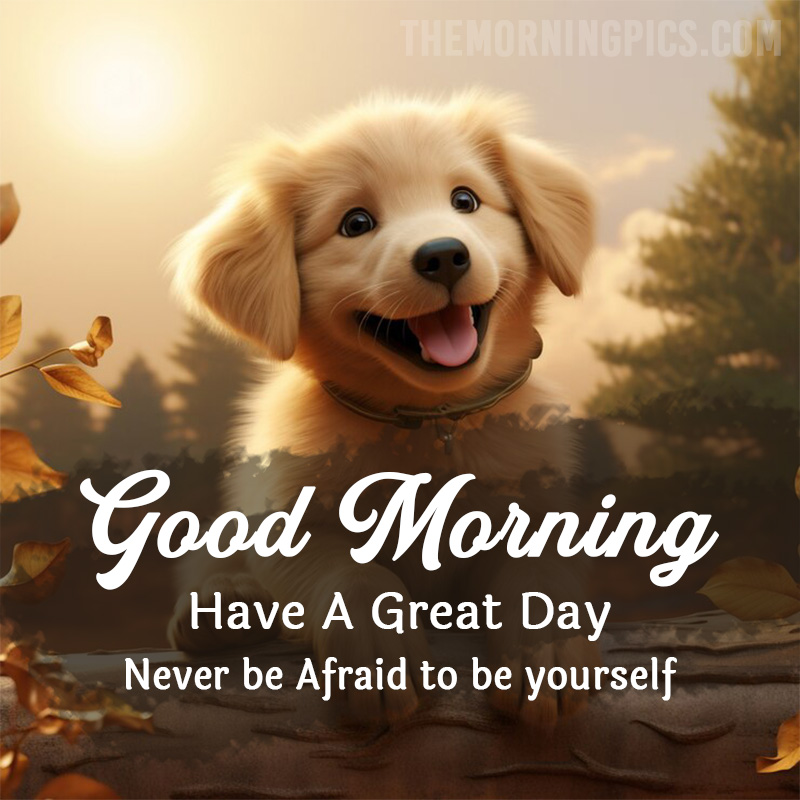 Morning Greetings with Golden Puppy