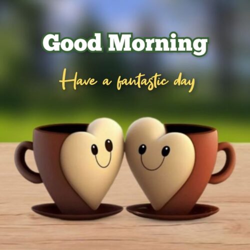 two cup of Coffee morning greetings for your love