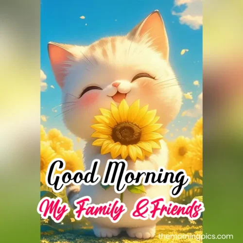 Good Morning Family And Friends kitten image