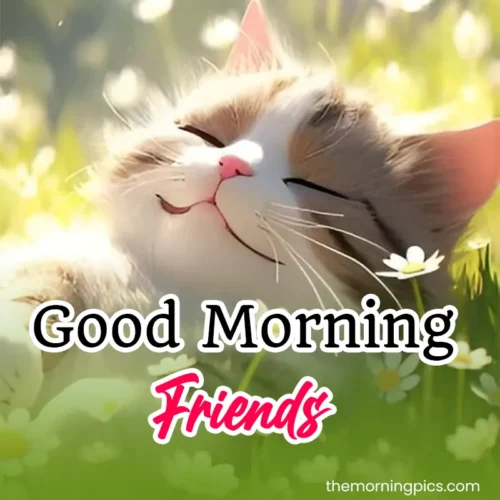 Good Morning Friends Cat Pic