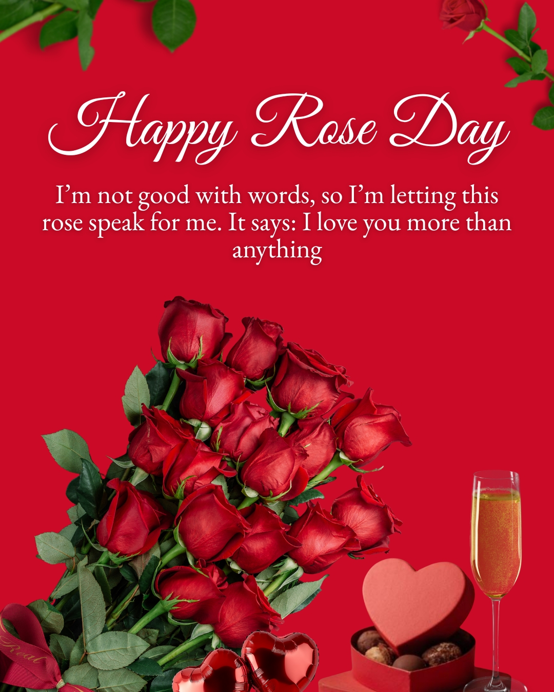 I’m not good with words, so I’m letting this rose speak for me. It says I love you more than anything! Happy Ros Day