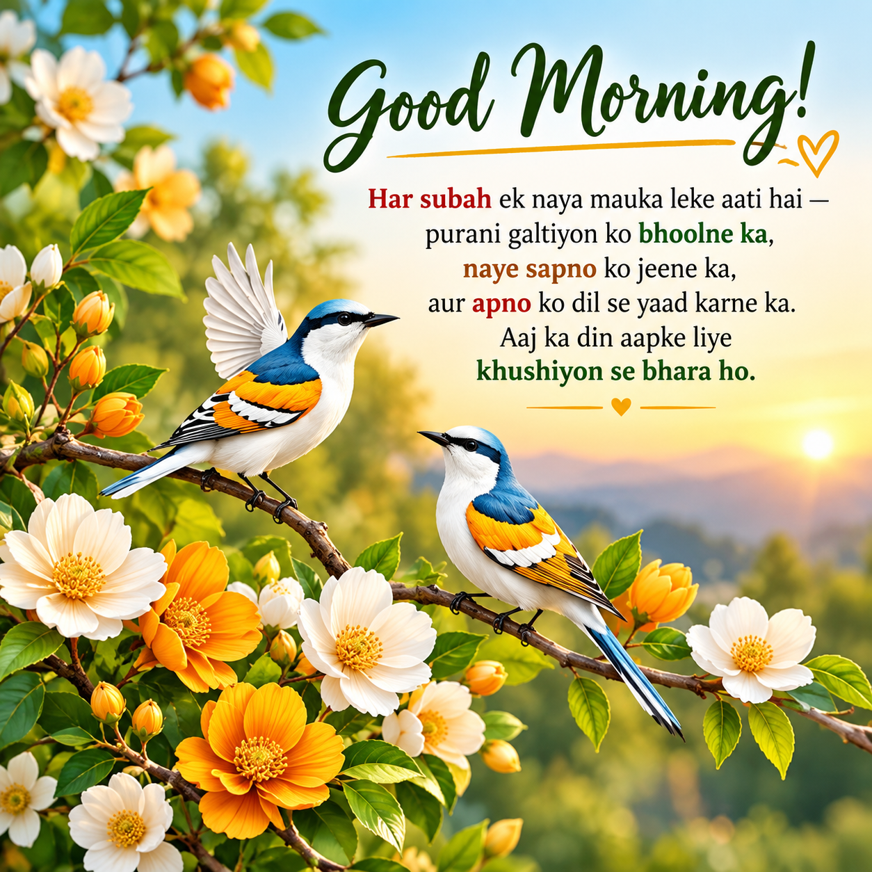 colorful flower good morning wishes